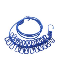 180cm Adjustable Clothesline Washing Line with 12 Clips F49-8-1069 - Blue