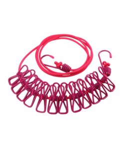 180cm Adjustable Clothesline Washing Line with 12 Clips F49-8-1069 - Dark