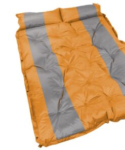 184x120cm Self-Inflating Double Camping Mattress with Inflatable Headrests - Orange