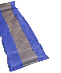 184x60cm Self-Inflating Single Camping Mattress with Inflatable Headrest - Blue