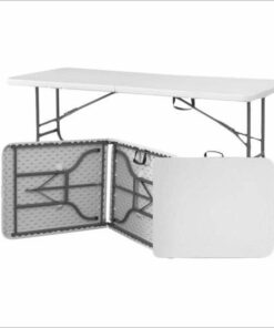 1.8m White Folding Table Steel frame