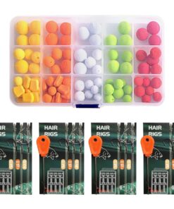 18pcs Carp Hair Rigs with Artificial Boilies & Mielies