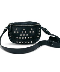 1984 Deluxe Brand Genuine Leather Black Studded Bag
