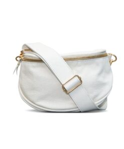 1984 Deluxe Brand Genuine Leather Cream/White Cross Body Bag