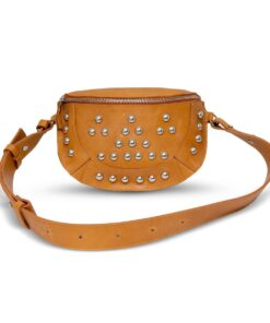 1984 Deluxe Brand Genuine Leather Tan Studded Bag