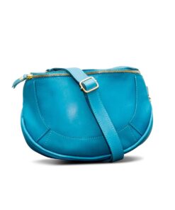 1984 Deluxe Brand Genuine Leather Teal Sleek Cross Body Bag