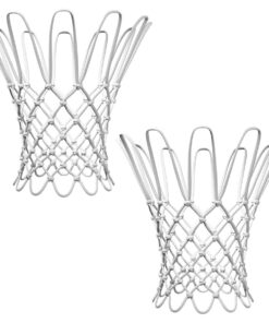 2 Basketball Nets Replacements Outdoor Indoor Rope Net for Basketball Hoop - White
