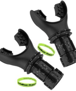 2 Breathing Exerciser-Portable Lung Trainer Device & 2 BellaBear Wristband - Black