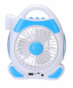 2 COB 5W LED Portable Rechargeable Emergency Fan F50-8-1387 - Blue