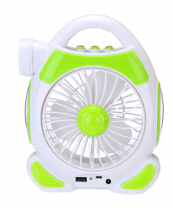 2 COB 5W LED Portable Rechargeable Emergency Fan F50-8-1387 - Green