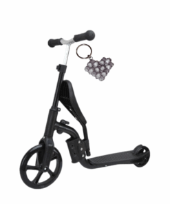 2- in -1 Adjustable Kick Scooter Skateboard Walker Balance Bike & Keyholder - Black