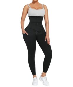 2 in 1 Compression Neoprene Waist Trainer Pants - L