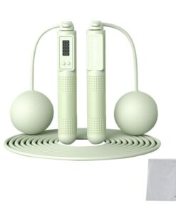 2 in 1 Cordless Digital Skipping Rope Cord Counter Jump Rope & Eva Bag-807 - Green