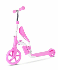 2 in 1 Kids Scooter Adjustable Height & T-Shape Handle Design - Pink