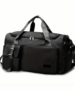 2-in-1 Large Capacity Backpack & Duffel Bag with Shoulder Strap - Black