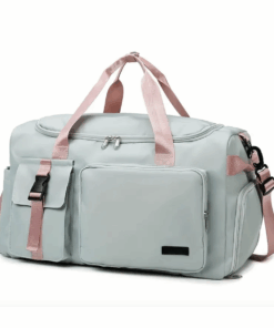 2-in-1 Large Capacity Backpack & Duffel Bag with Shoulder Strap - Mint & Pink