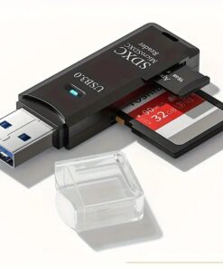 2-in-1 SD Card Reader To USB Adapter - Black