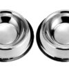 2 Large Dog Bowls-Stainless Steel