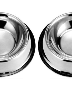 2 Large Dog Bowls-Stainless Steel