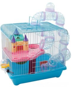 2-Level Hamster Cage with Accessories - Blue