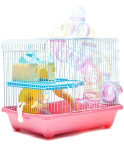 2-Level Hamster Cage with Accessories - Pink