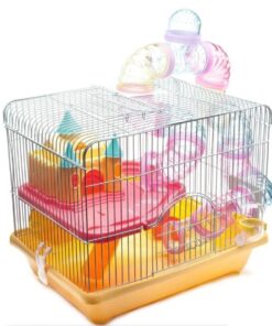 2-Level Hamster Cage with Accessories - Yellow
