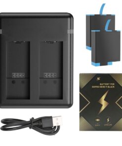 2 Pack Battery With Dual Charger Set for GoPro Hero 9