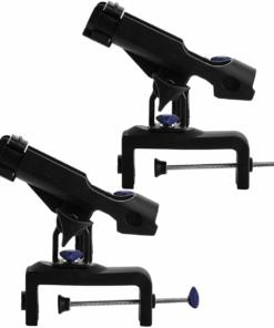2 Pack Boat Fishing Rod Holders 360 Adjustable With Large Clamp Opening
