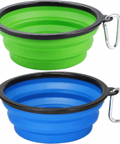 2 Pack Collapsible Dog Bowls with Clasp for Travel Feeding Watering-1000ml