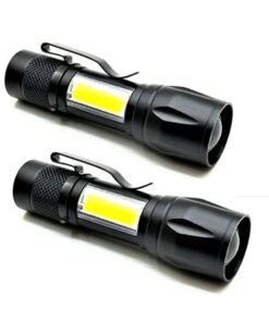 2 Pack Mini Torch with Zoom Function - USB Rechargeable