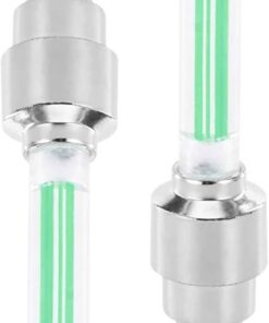 2 Pack of Bike Lights Bicycle Motorbike LED Light up Valve Caps - Green