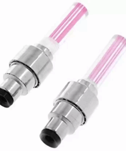 2 Pack of Bike Lights Bicycle Motorbike LED Light up Valve Caps - Pink