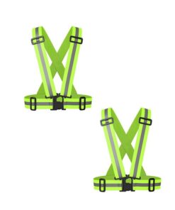 2-Pack Of Visibility Safety Reflective Vest Belt Jacket ND-10 - Green