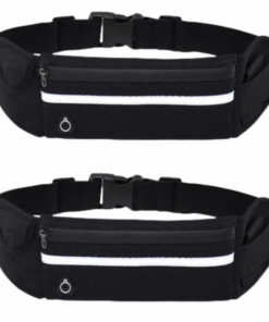 2 Pack - Running Belt Fanny Pack Waist Bag / Waist pack - Black
