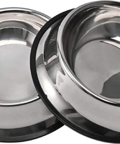 2 Pack Stainless Steel Dog Bowl, with Anti-Skid Rubber Base - 2 XL