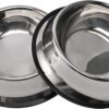 2 Pack Stainless Steel Dog Bowl, with Anti-Skid Rubber Base - S