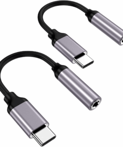 2 Pack USB C to 3.5mm Audio Adapter Female Headphone Jack Adapter