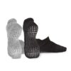 2 Pairs of Non-Slip Yoga Socks - Black and Grey