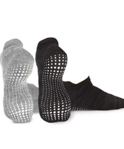 2 Pairs of Non-Slip Yoga Socks - Black and Grey