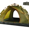 2-Person Water-Resistant Instant Camping Tent with Carry Bag - 205 x 130cm - Army Green