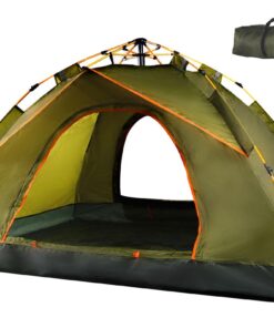 2-Person Water-Resistant Instant Camping Tent with Carry Bag - 205 x 130cm - Army Green
