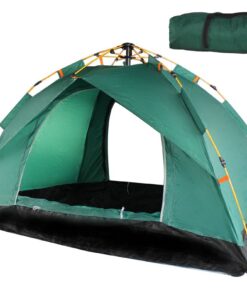 2-Person Water-Resistant Instant Camping Tent with Carry Bag - 205 x 130cm - Dark Green