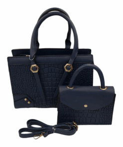 2-Piece Bags for Women Ladies Handbags with Shoulder Strap Satchel Bag - Blue