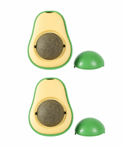 2 Piece Cat Avocado Mint Catnip Toy Edible Cat Toy Rotatable Supplement Ball