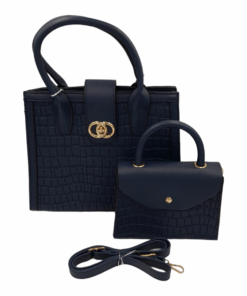 2-Piece Classy Bags for Women Ladies Handbags Shoulder Bag with Strap - Blue