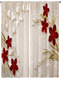 2 Piece Floral Curtain