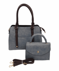 2-Piece Satchel Bag Ladies Handbags For Women With Shoulder Strap Bags - Blue