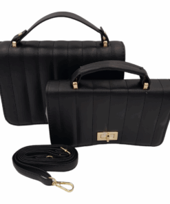 2-Piece Sling Bag Crossbody Handbags for Women Everyday Shoulder Bags - Black