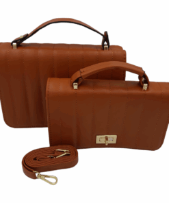 2-Piece Sling Bag Crossbody Handbags for Women Everyday Shoulder Bags - Brown