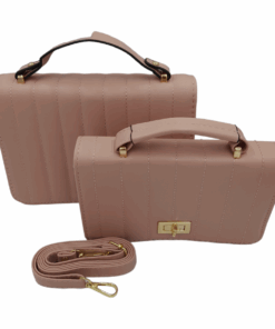 2-Piece Sling Bag Crossbody Handbags for Women Everyday Shoulder Bags - Pink